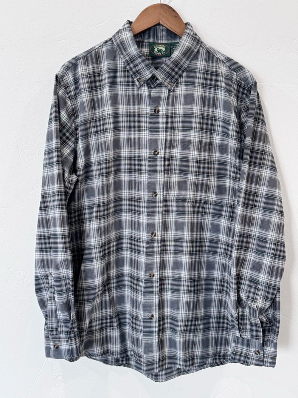 Stillwater Supply Co. Gray Plaid Button Down Long Sleeve Casual Men's Size XL